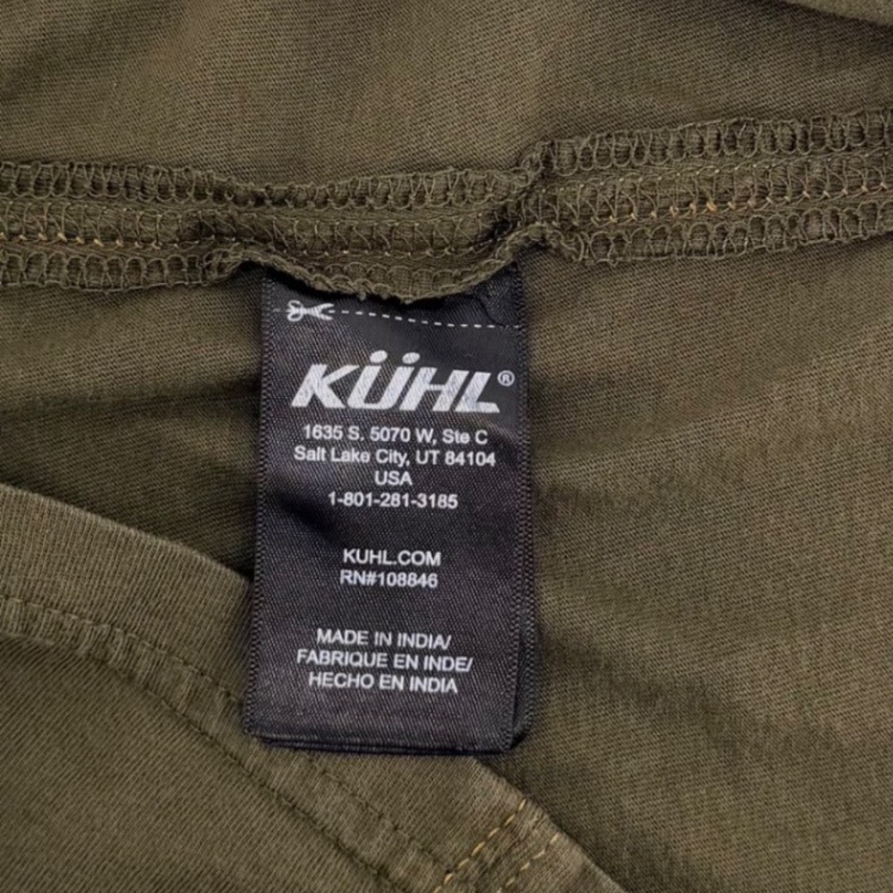 KUHL Wildfibre Polo Shirt Mens Medium Olive Green Organic Cotton Hiking 7242 - Picture 7 of 8